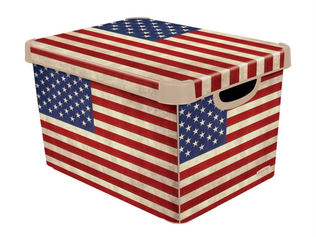 Коробка пластмассовая ''usa flag'' l 39*29*23 см (арт. 213240, код 712963) Арт.90193 - фото