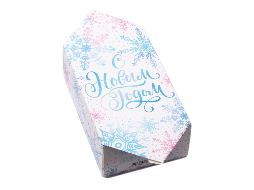 Коробка для новогоднего подарка картонная в виде конфеты ''снежинка. С новым годом!'' 9,3*14,6*5,3 см (арт. 27266622, код 194056) Арт.91181 - фото