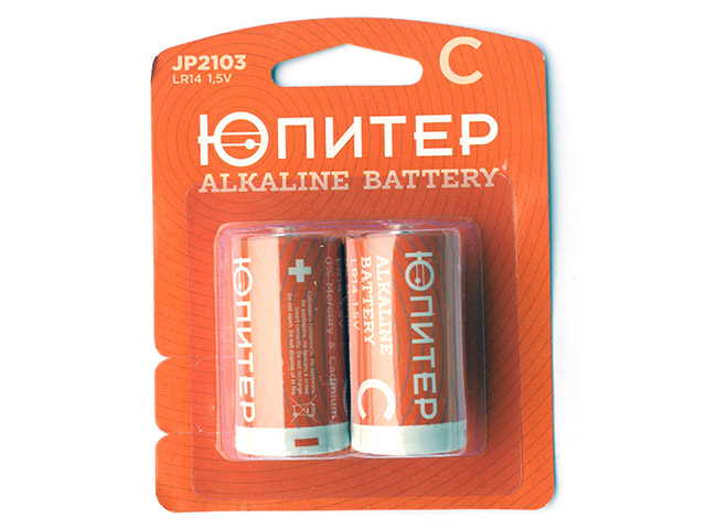 Батарейка C LR14 1,5V alkaline 2шт. ЮПИТЕР Арт. JP2103