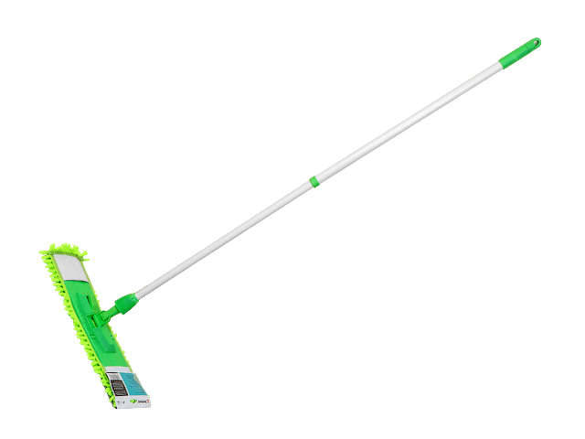 Швабра для пола с насадкой из шенилла, зеленая, PERFECTO LINEA (Телескопическая рукоятка 67-120 см) Арт. 43-401013 - фото