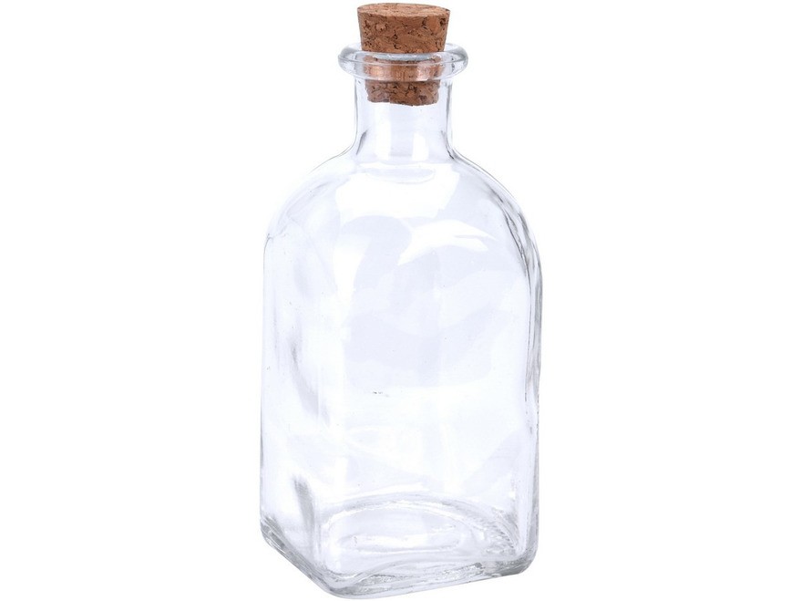 Бутылка стеклянная с пробковой крышкой 120 мл (код 411793) Арт.95565