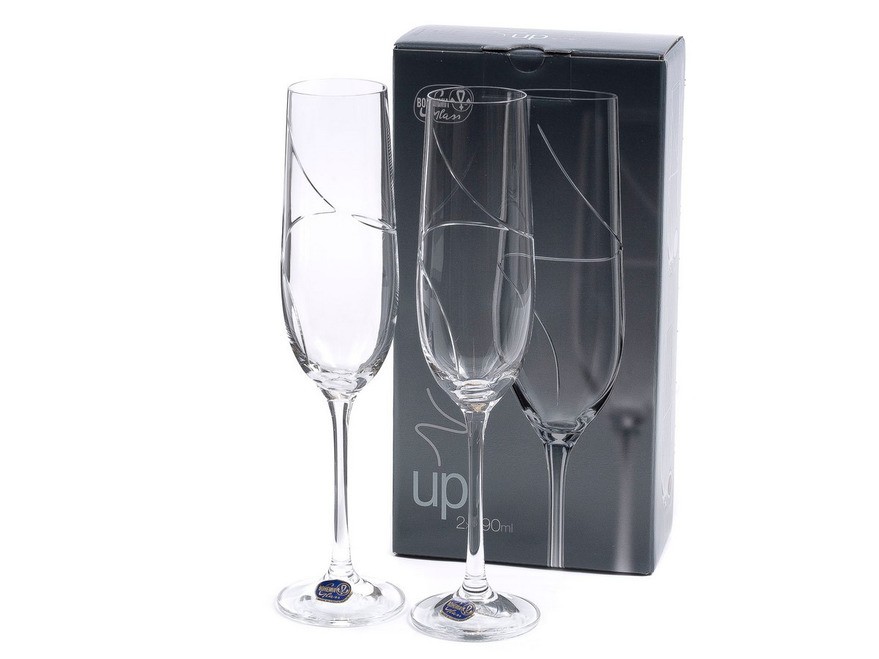 Набор бокалов для шампанского стеклянных ''up'' 2 шт. 190 мл (арт. 40729/lb/br071/190) Арт.95595 - фото