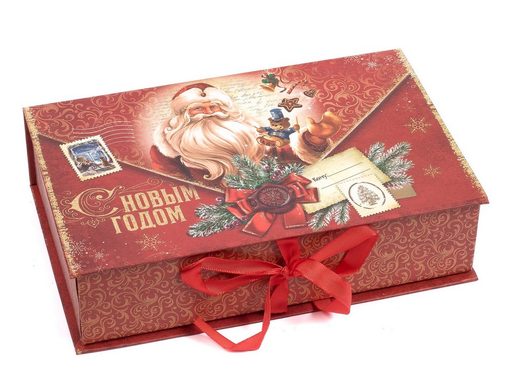 Коробка для новогоднего подарка картонная 