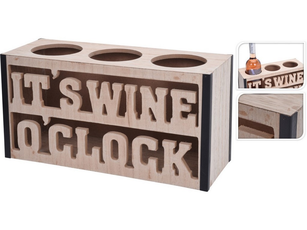 Подставка для винных бутылок деревянная на 3 шт. 33,5*12*17 см (код 097546) Арт.98134