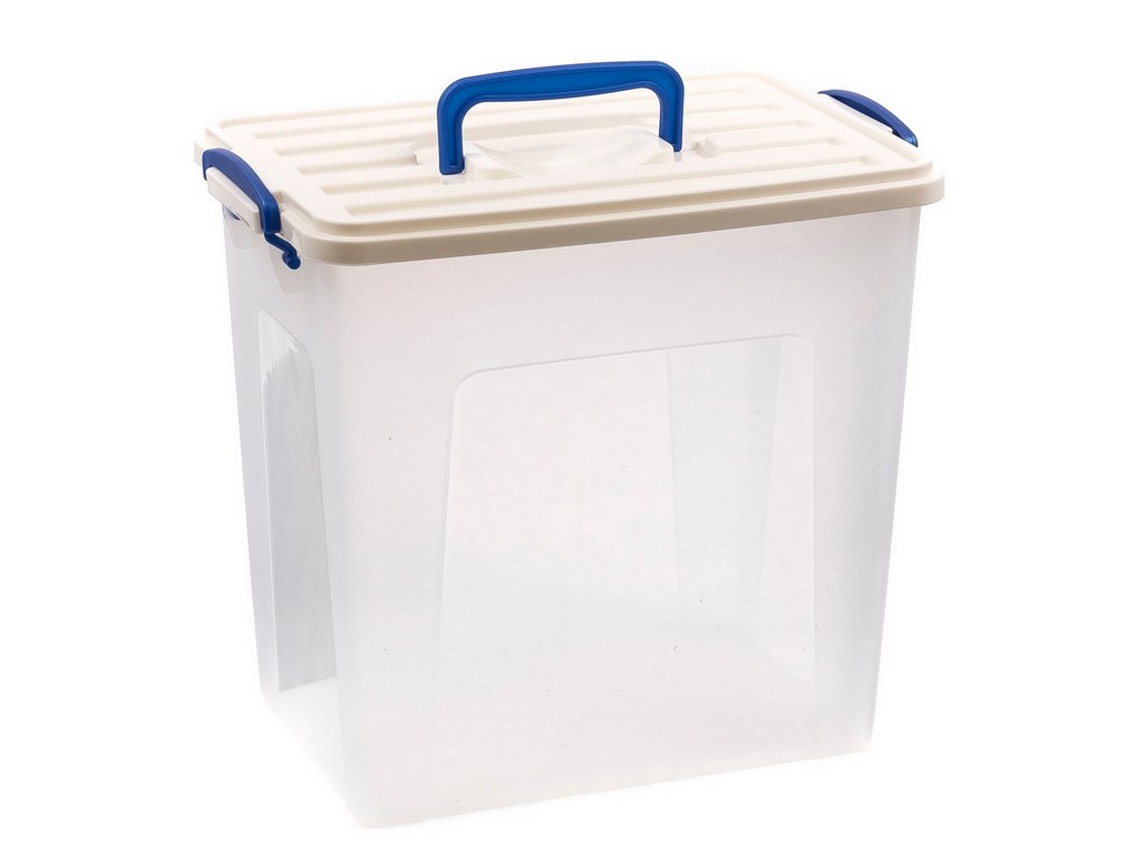 Ящик для хранения пластмассовый с крышкой 6,5 л/25,2*16,8*23,5 см (арт. 30177, код 683084) Арт.98648 - фото