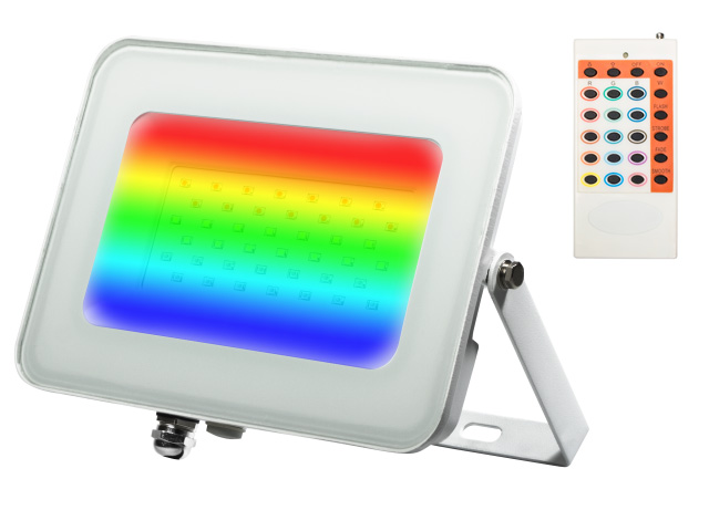 Прожектор светодиодный PFL -RGB-WH  30w  IP65Jazzway драйвер в комплекте (Цветной+ пульт в комплекте, угол освещения 100с) Арт.5012103