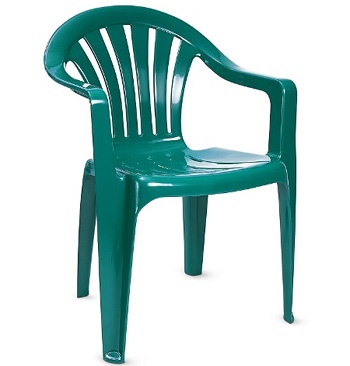 Комплект пластиковой мебели: стол пластиковый круглый, стул Милан 4шт, садовый зонт, подставка под зонтик (цвет зеленый)