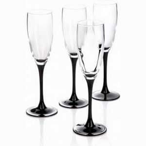 Набор бокалов для шампанского стеклянных DOMINO NOIR -  4 шт. 170 мл Арт. 76366 - фото