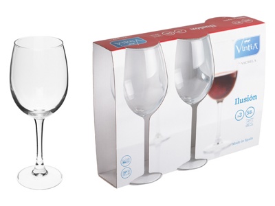 Набор бокалов для вина, 3 шт., 580 мл, 240х93 мм, серия Ilusion, VINTIA (V050740)