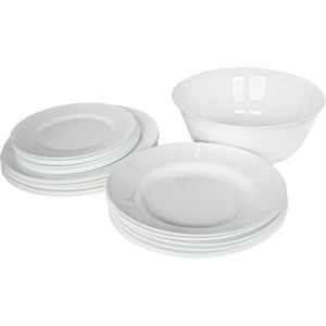 Набор посуды стеклокерамической Luminarc ''Everyday'' 19 пр.: 18 тарелок 19,5/22,5/24,5 см, салатник 24 см  Арт.74552