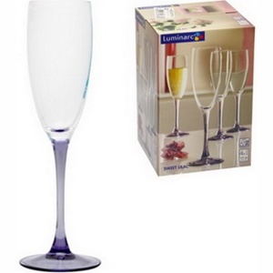 Набор бокалов для шампанского стеклянных SWEET LILAC -  4 шт. 170 мл  Арт. 76369 - фото