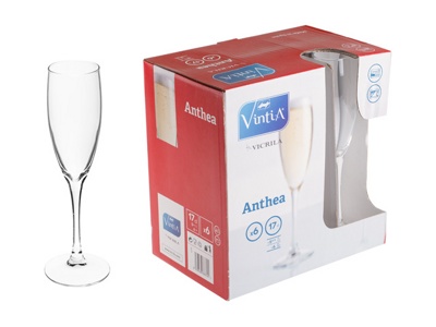 Набор бокалов для шампанского, 6 шт., 170 мл, 221х54.5 мм, серия Anthea, VINTIA (V050240)