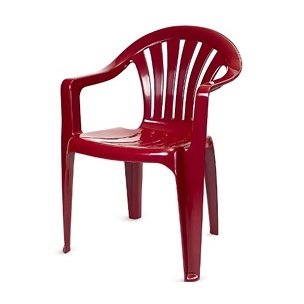 Комплект пластиковой мебели: стол пластиковый круглый, стул Милан 4шт, садовый зонт, подставка под зонтик (цвет бордовый)