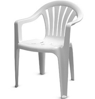 Стул пластиковый кресло садовое Милан белое - фото