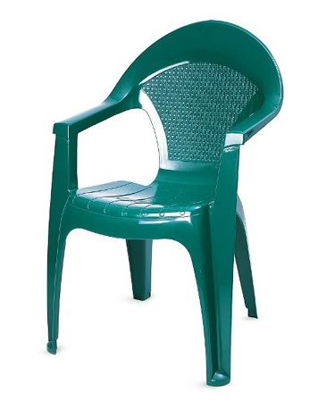 Комплект пластиковой мебели: стол пластиковый круглый, кресло пластиковое садовое Барселона 4шт, садовый зонт, подставка под зонтик (цвет зеленый)