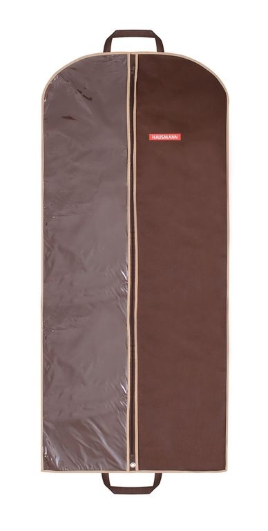 Чехол для одежды Hausmann со стенкой из ПВХ и ручками 60*140, коричневый Арт.HM-701402CB