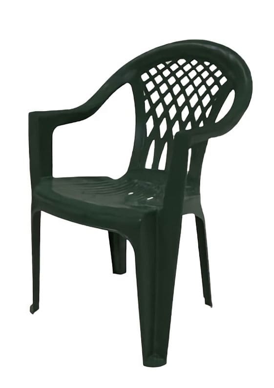Пластиковый стул кресло садовое темно-зеленое