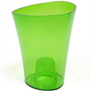 Кашпо пластмассовое ''Wenus'' зеленое прозрачное 14*20 см  Арт. 78852