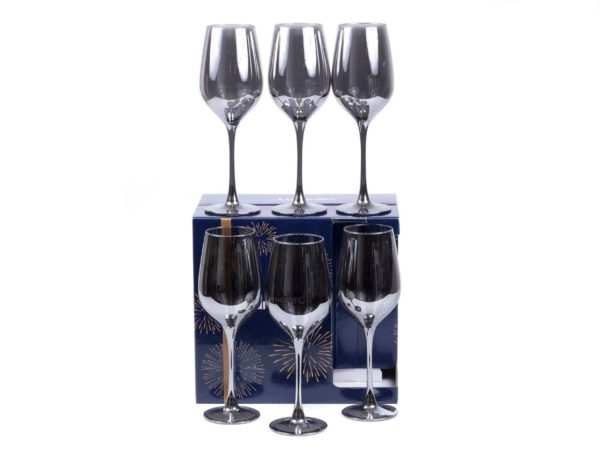 Набор бокалов для вина стеклянных ''celeste. Сияющий графит '' 6 шт. 350 мл   Арт.89054 - фото