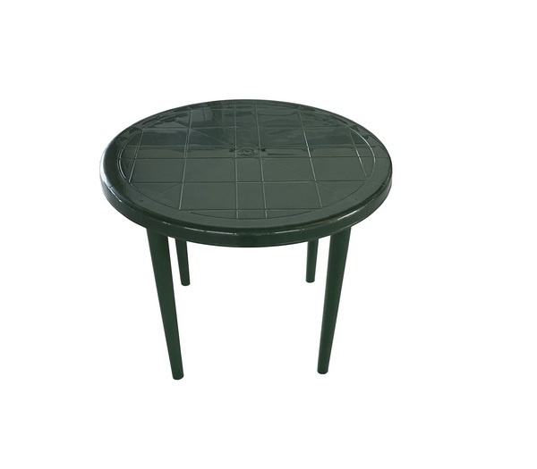 Стол пластиковый круглый темно-зеленый ф90см - фото