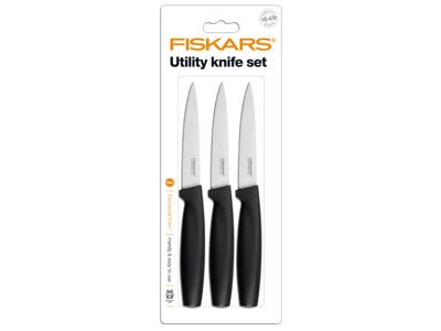 Набор ножей для чистки 3 шт. черный Functional Form Fiskars (1014276) (FISKARS)