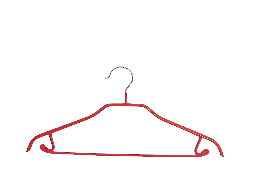 Вешалка для одежды металлическая с перекладиной Арт.JMR 004 цвет - красный - фото