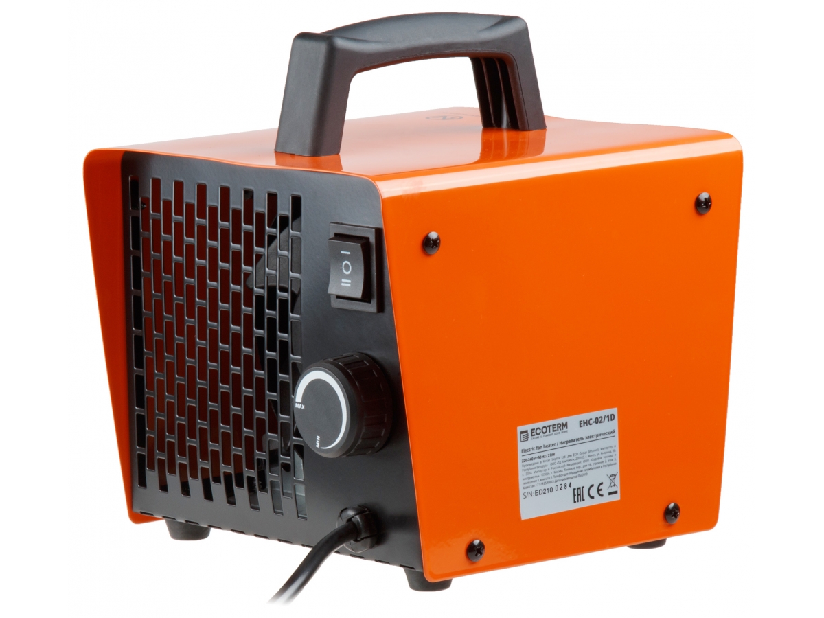 Нагреватель воздуха электр. Ecoterm EHC-02/1D (кубик, 2 кВт, 220 В, термостат, керамический элемент PTC) Арт.EHC-02/1D
