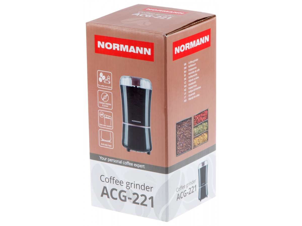 Кофемолка ACG-221 NORMANN (200 Вт, 50 г, чаша и нож - нержавающая сталь, щёточка, для кофе и специй) Арт.ACG-221 - фото5