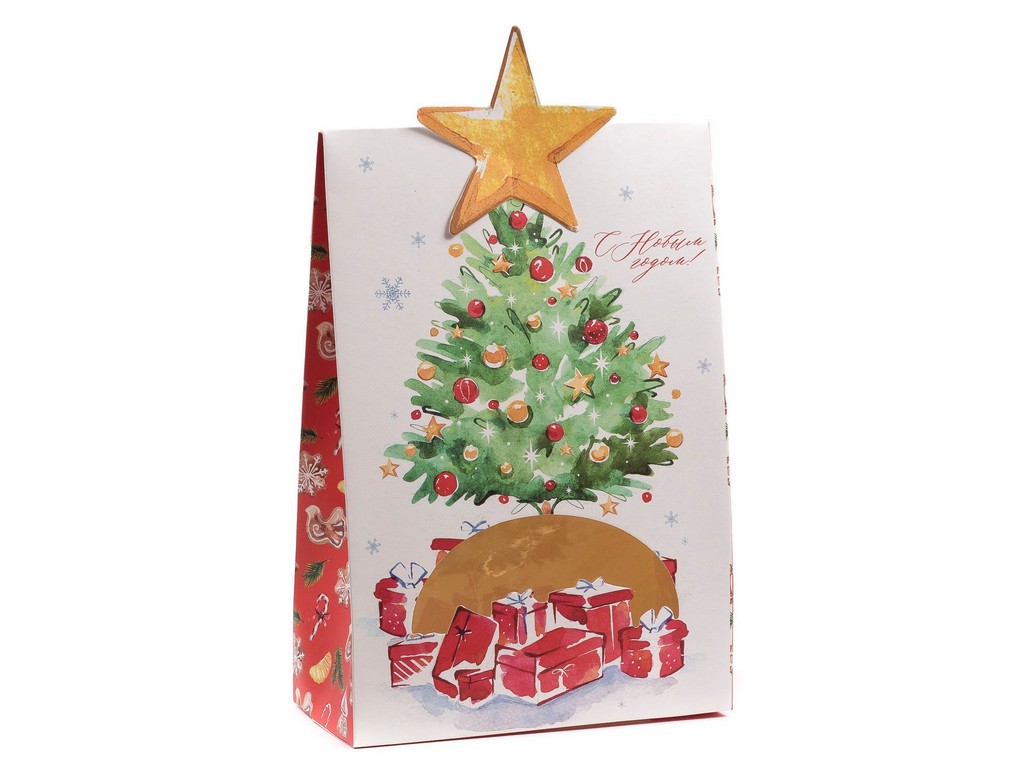 Коробка для новогоднего подарка картонная 15*7*22 см (арт. 27243071, код 238156),  Арт.100318