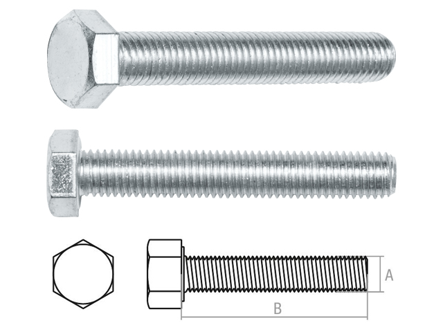 Болт М10х80 мм шестигр., цинк, кл.пр. 5.8, DIN 933 (20 кг) STARFIX Арт.SM-17533-20 - фото