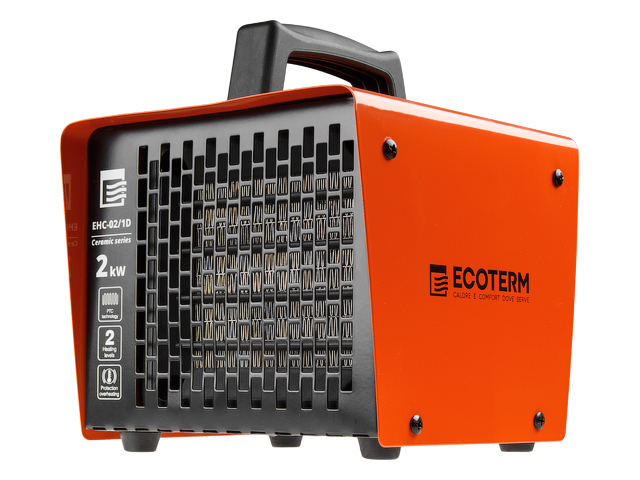 Нагреватель воздуха электр. Ecoterm EHC-02/1D (кубик, 2 кВт, 220 В, термостат, керамический элемент PTC) Арт.EHC-02/1D - фото