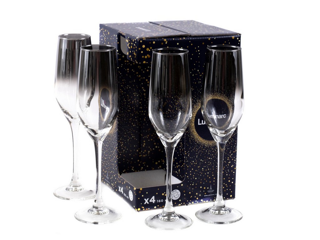 Набор бокалов для шампанского стеклянных 