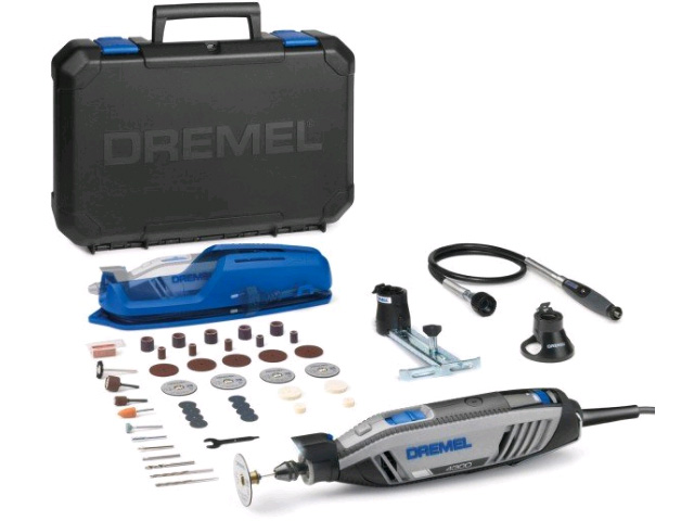 Гравер электрический DREMEL 4300-3/45 в кейсе + набор оснастки (175 Вт, 5000 - 35000 об/мин, цанга 3.2 мм) Арт.F0134300JD