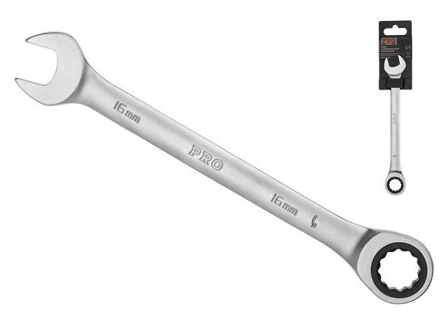 Ключ комбинированный 16мм трещоточный PRO STARTUL (PRO-7016) (сатинированное покрытие, 72 зуба) Арт.PRO-7016