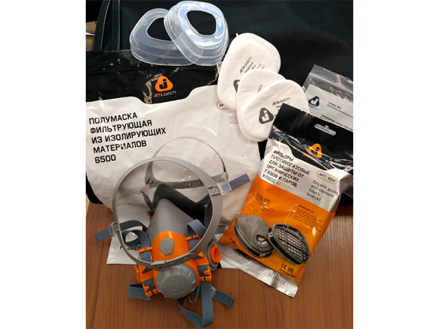 Полумаска 6500Р с фильтрами 5510 А1 с предфильтрами и с держателями Jeta Safety (комплект) (р-р М, для защиты дыхания (полумаска, фильтры A1 2шт, пред Арт.J-SET 6500-M - фото