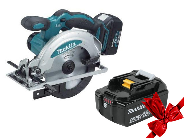 Аккум. циркулярная пила MAKITA DSS 610 RFE в чем. + АКЦИЯ (BL1850B 1 шт.) (18.0 В, 3 акк., 3.0 А/ч, Li-Ion, 165х20 мм, до 57 мм) Арт.DSS610RFEBL1850B - фото