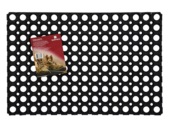 Коврик придверный ячеистый, грязесобрный, 40х60х1,6 см, черный, VORTEX (ВОРТЕКС) Арт.20001 - фото
