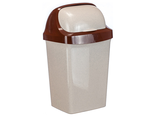 Контейнер для мусора РОЛЛ ТОП 25л (беж мрамор) (IDEA) Арт.М2467 - фото