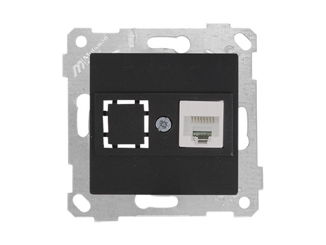 Розетка компьютерная 1xRJ45 (Cat5e, скрытая, без рамки) черная, RITA, MUTLUSAN Арт.22001360184 - фото