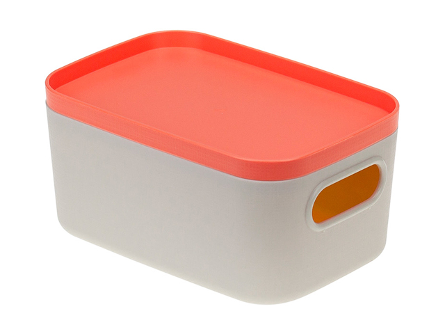 Ящик для хранения с крышкой ИНФИНИТИ 14х7х9,5 см (коралловый) (IDEA) Арт.М2344