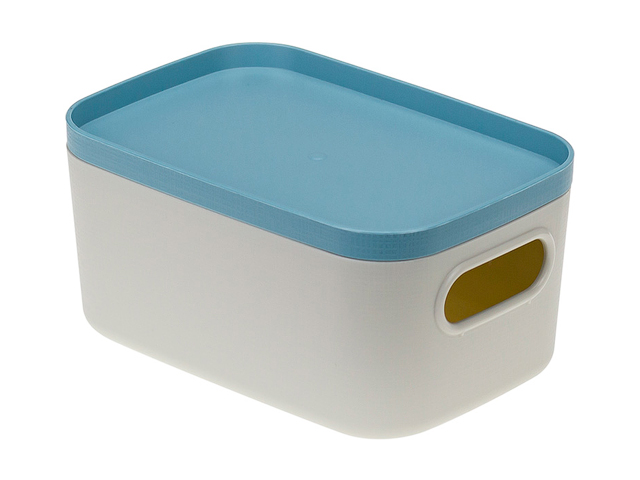 Ящик для хранения с крышкой ИНФИНИТИ 14х7х9,5 см (серо-голубой) (IDEA) Арт.М2344