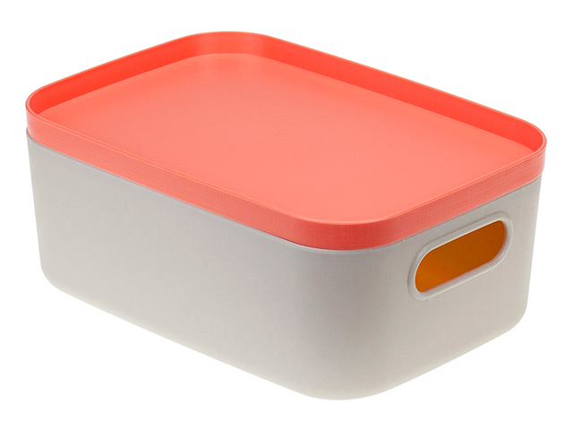 Ящик для хранения с крышкой ИНФИНИТИ 20х14х8,5 см (коралловый) IDEA Арт.М2345