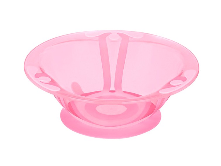 Тарелка глубокая пластмассовая детская розовая 300 мл на присоске (арт. 431311805) Арт.103835