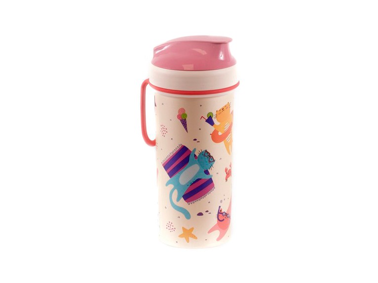 Бутылка пластмассовая детская розовая для питья 400 мл (арт. 431317505) Арт.103842 - фото