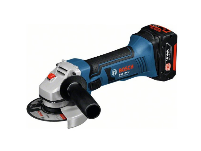 Аккум. углошлифмашина BOSCH GWS 18 V-LI в кор. (18.0 В, 1 акк., 4.0 А/ч, Li-Ion, диск 125х22.0 мм) Арт.0615990L6G - фото