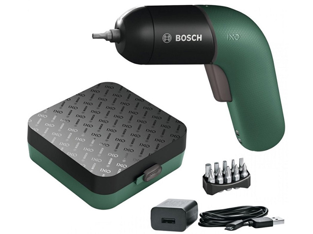 Аккум. шуруповерт BOSCH IXO VI classic + аксессуары (3.6 В, 1 акк., 1.5 А/ч Li-Ion, 1 скор., 3 Нм, шурупы до 5 мм) Арт.06039C7020 - фото