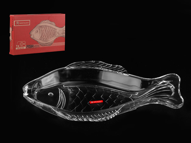 Блюдо стеклянное, овальное, 370х220 мм, Рыба (Fish), NORITAZEH Арт.641021W - фото