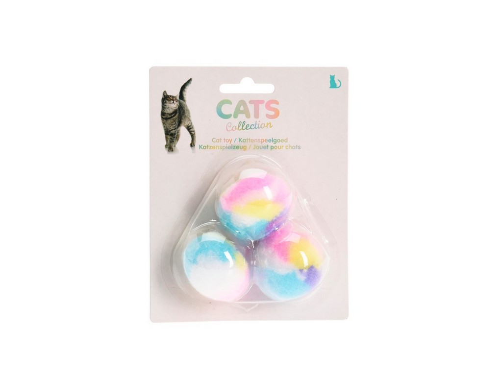 Набор игрушек для кота полиэстер 3 шт/4*4 см (код 508131) Арт.104714 - фото