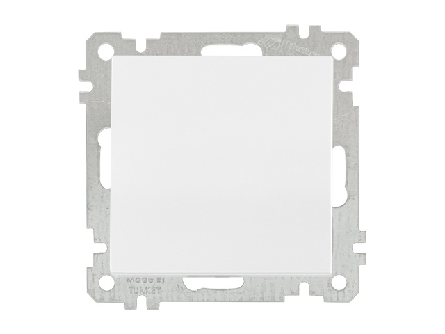Выключатель 1-клав. (скрытый, без рамки, пруж. зажим) белый, DARIA, MUTLUSAN (10 A, 250 V, IP 20) Арт.21004010101 - фото