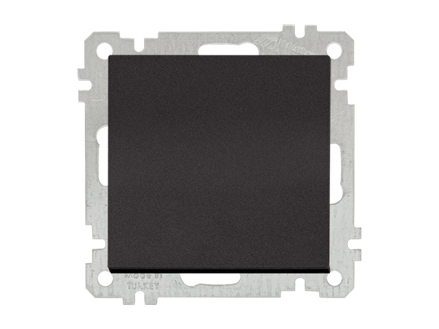 Выключатель 1-клав. (скрытый, без рамки, винт. зажим) черный, DARIA, MUTLUSAN (10 A, 250 V, IP 20) Арт.21004010284 - фото